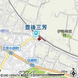 豊後三芳駅周辺の地図