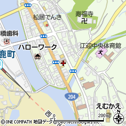 江迎郵便局周辺の地図