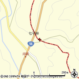 七子峠周辺の地図