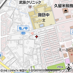 福岡県久留米市西町1058周辺の地図