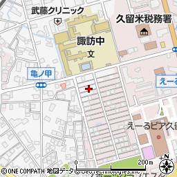 福岡県久留米市西町1054-21周辺の地図