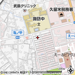 福岡県久留米市西町1059-16周辺の地図