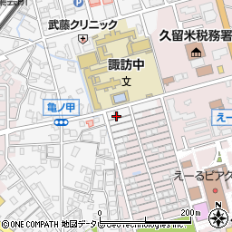 福岡県久留米市西町1059-7周辺の地図