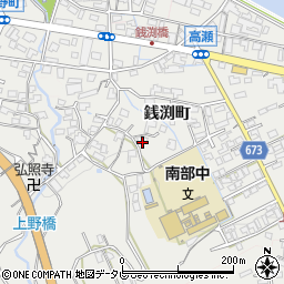 大分県日田市銭渕町周辺の地図