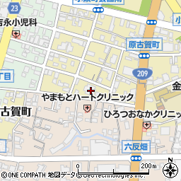 福岡県久留米市原古賀町25周辺の地図