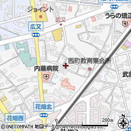 福岡県久留米市西町1498周辺の地図