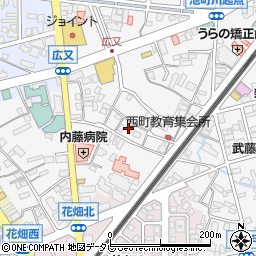 福岡県久留米市西町1492周辺の地図