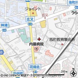 福岡県久留米市西町1504周辺の地図