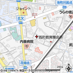 福岡県久留米市西町1500周辺の地図