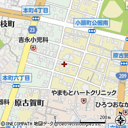 福岡県久留米市原古賀町周辺の地図