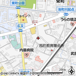 福岡県久留米市西町1502周辺の地図