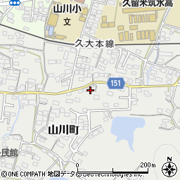 福岡県久留米市山川町720周辺の地図