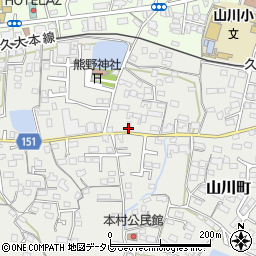 福岡県久留米市山川町361周辺の地図