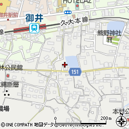 福岡県久留米市山川町1343周辺の地図