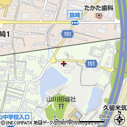 福岡県久留米市山川町2周辺の地図