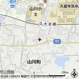 福岡県久留米市山川町1259周辺の地図