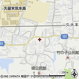 福岡県久留米市山川町893周辺の地図