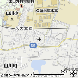 福岡県久留米市山川町1251周辺の地図