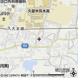 福岡県久留米市山川町1248周辺の地図