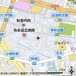 福岡県久留米市六ツ門町18-2周辺の地図
