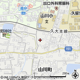 福岡県久留米市山川町1265周辺の地図