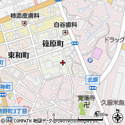 福岡県久留米市篠原町周辺の地図