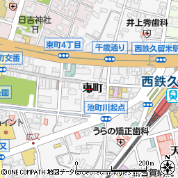 九州料理 かこみ庵 かこみあん 西鉄久留米駅前店周辺の地図