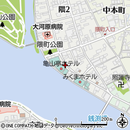日田温泉周辺の地図