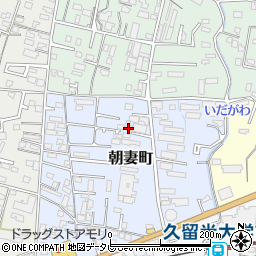 福岡県久留米市朝妻町3-22周辺の地図