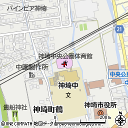 神埼市神埼中央公園体育館周辺の地図