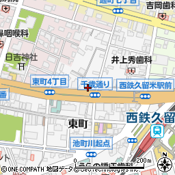 熊本銀行久留米支店周辺の地図