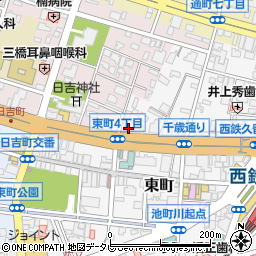 筑後信用金庫　本店総務部周辺の地図