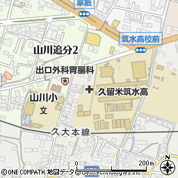 福岡県久留米市山川町1502周辺の地図