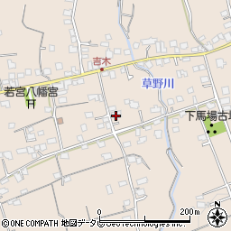 福岡県久留米市草野町吉木1360周辺の地図