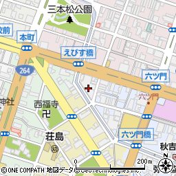 福岡県久留米市六ツ門町1周辺の地図