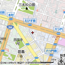 福岡県久留米市六ツ門町1-2周辺の地図