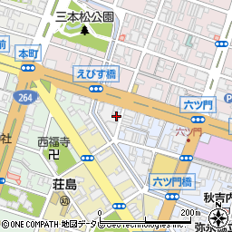 福岡県久留米市六ツ門町1-10周辺の地図