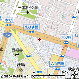 福岡県久留米市六ツ門町1-7周辺の地図