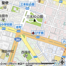 福岡中央銀行久留米支店周辺の地図