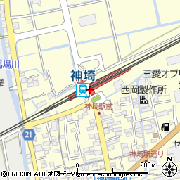 佐賀県神埼市周辺の地図