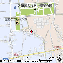 福岡県久留米市草野町吉木15周辺の地図