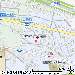 大分県日田市中釣町周辺の地図
