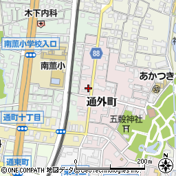 福岡県久留米市通外町周辺の地図