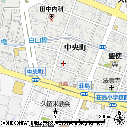 福岡県久留米市中央町周辺の地図
