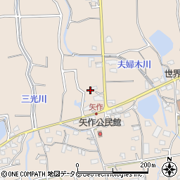 福岡県久留米市草野町矢作263周辺の地図