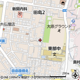 日田市立東部中学校　校長室周辺の地図