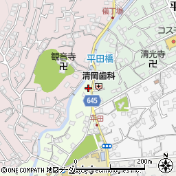 大分県別府市上平田町1組周辺の地図