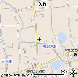 福岡県久留米市草野町矢作295周辺の地図