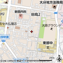大分県日田市田島周辺の地図