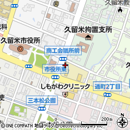松屋久留米通町店周辺の地図